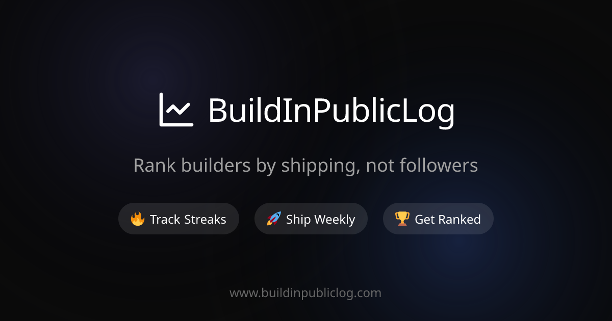 BuildInPublicLog - Leaderboard for Builders Who Ship